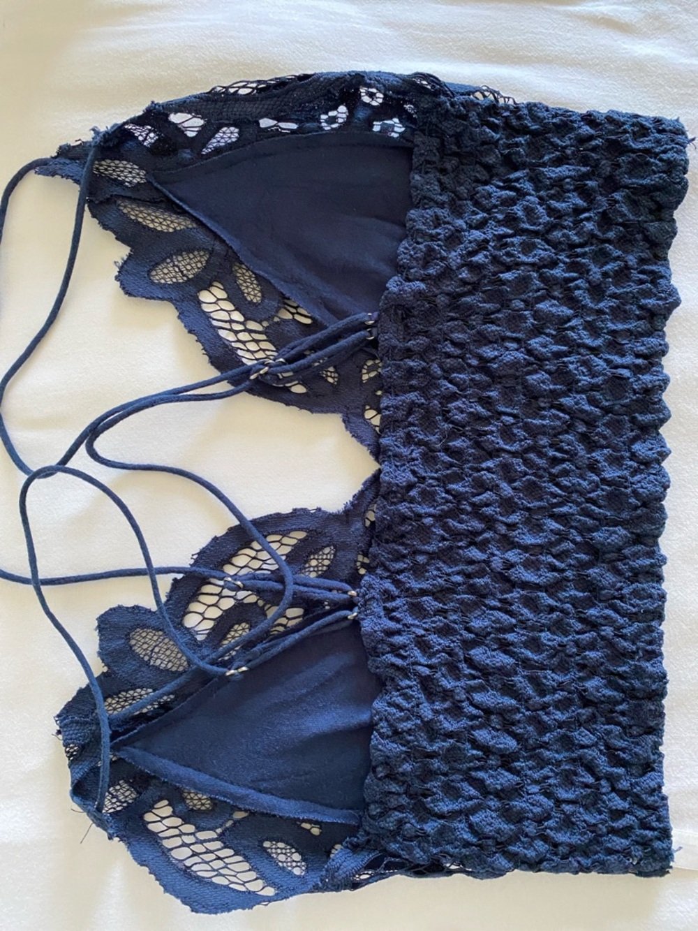 Free People One FP One Adella Lace Bralette in Midnight Blue Size Medium - Picture 8 of 12